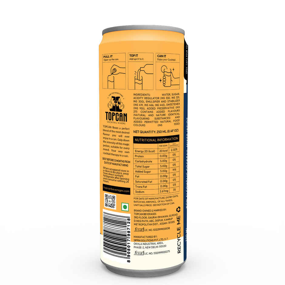 TOPCAN Goldrush Eggless Whiskey Sour Mixer - Your Can is Your Glass Combo  
