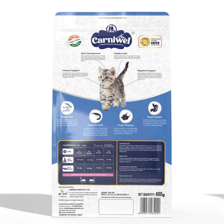 Carniwel Ocean Fish & Krill Dry Cat Food, Kitten
