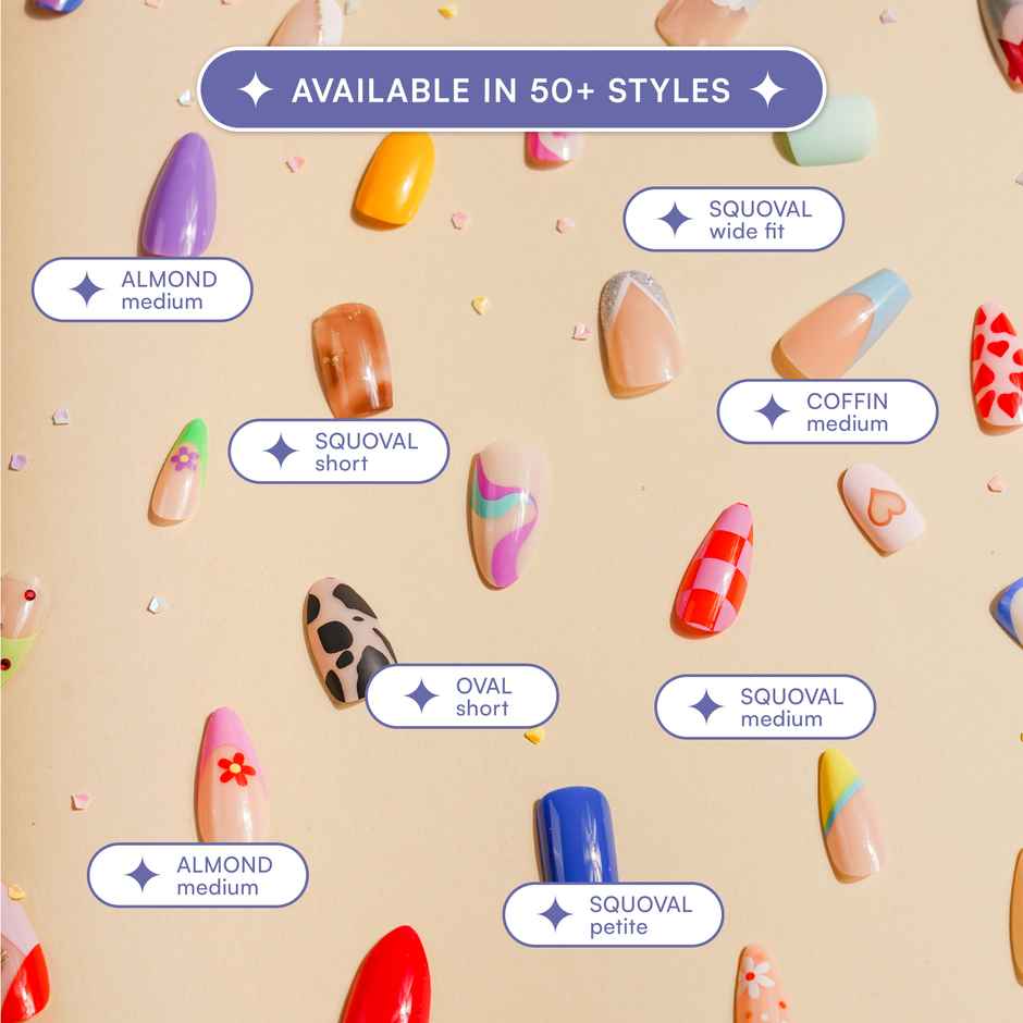 Gush Beauty Nailed It Reusable Press On Nails with Application Kit - Pirouette