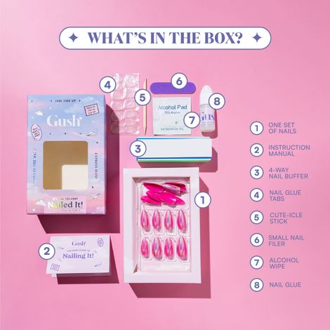 Gush Beauty Nailed It | Reusable Luxury Press On Nails | Short Round | Spring | Multicolour