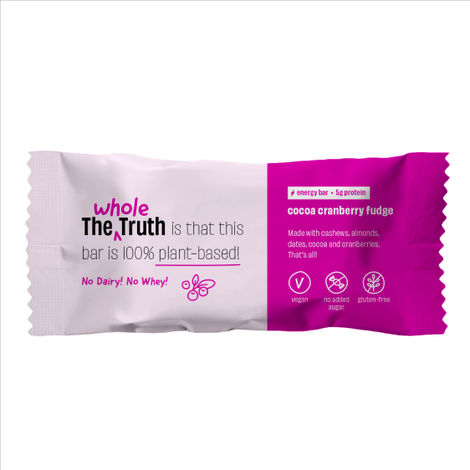 The Whole Truth Choco Cranberry Fudge Energy bar