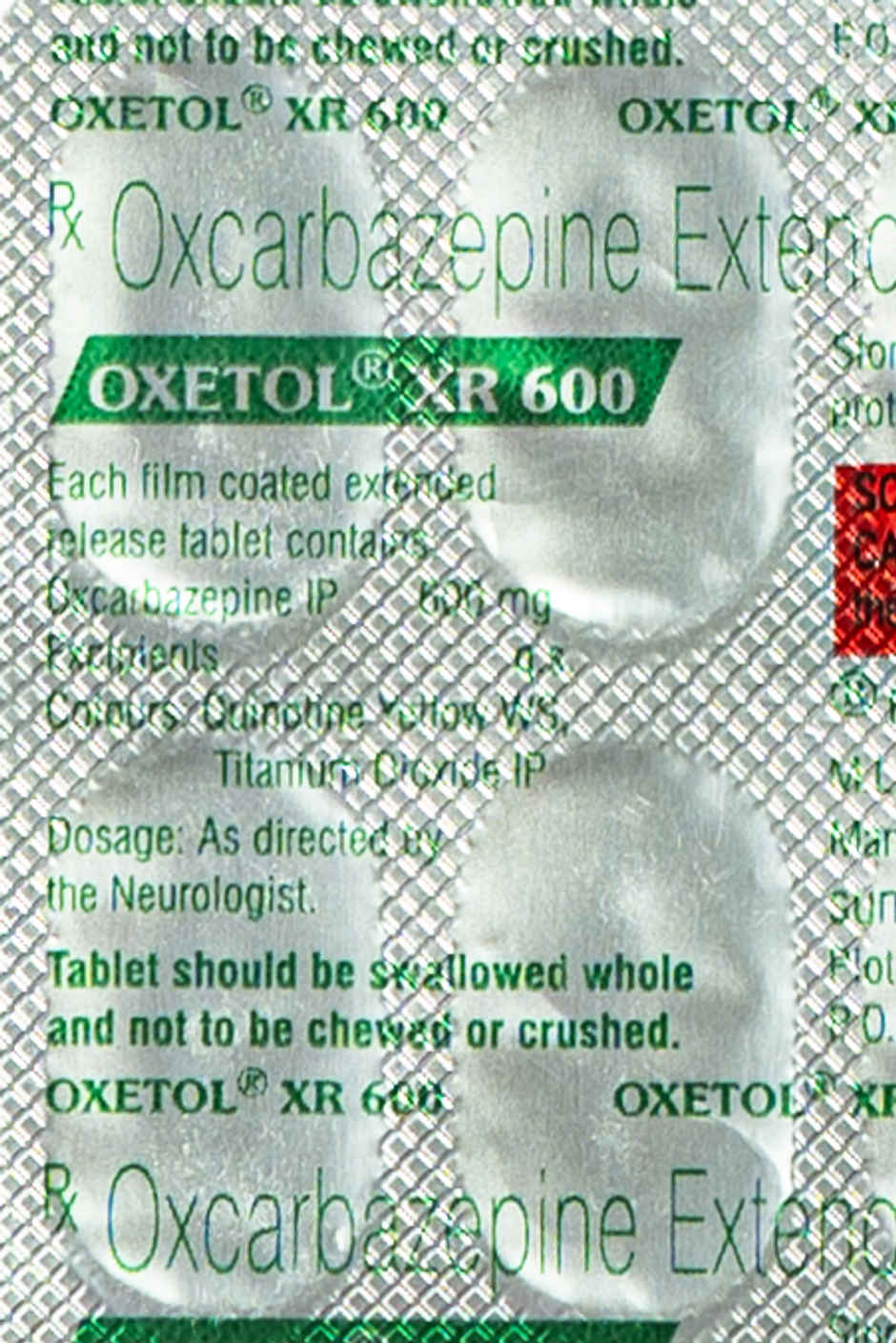 Oxetol XR 600 Tablet