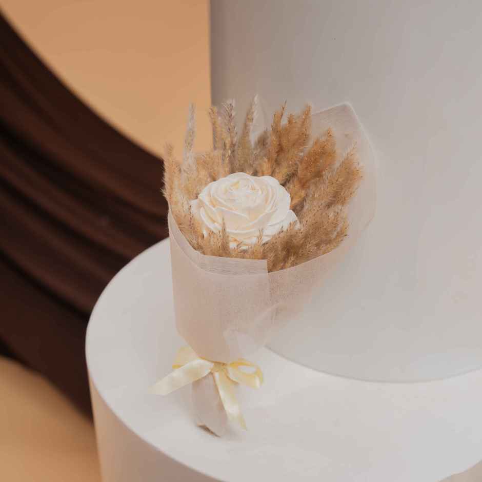 Ivory White Rose Dried Flower Bouquet | Ideal for Gifting | Poshh