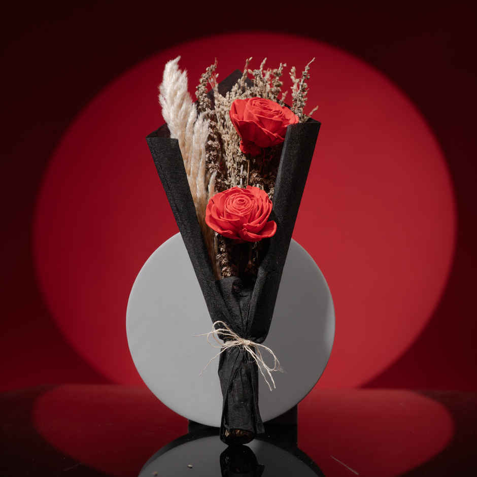 Forever Love Red Rose Dried Flower Bouquet | Ideal for Gifting | Poshh