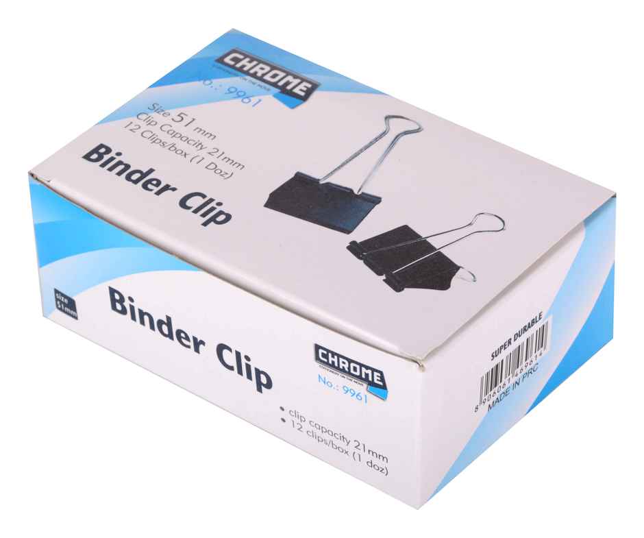 Chrome 51Mm Black Binder Clip