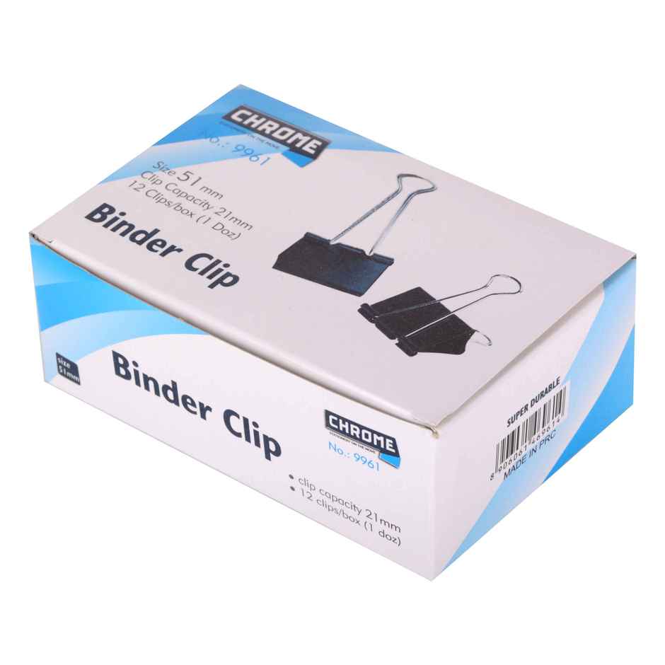 Chrome 51Mm Black Binder Clip