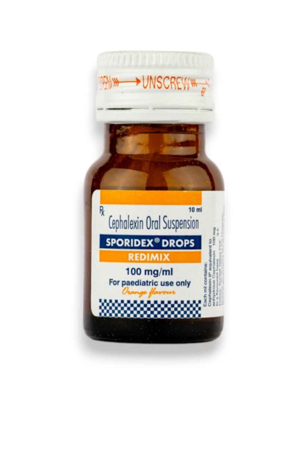 Sporidex 100mg/ml  Orange Flavour Redimix Drop
