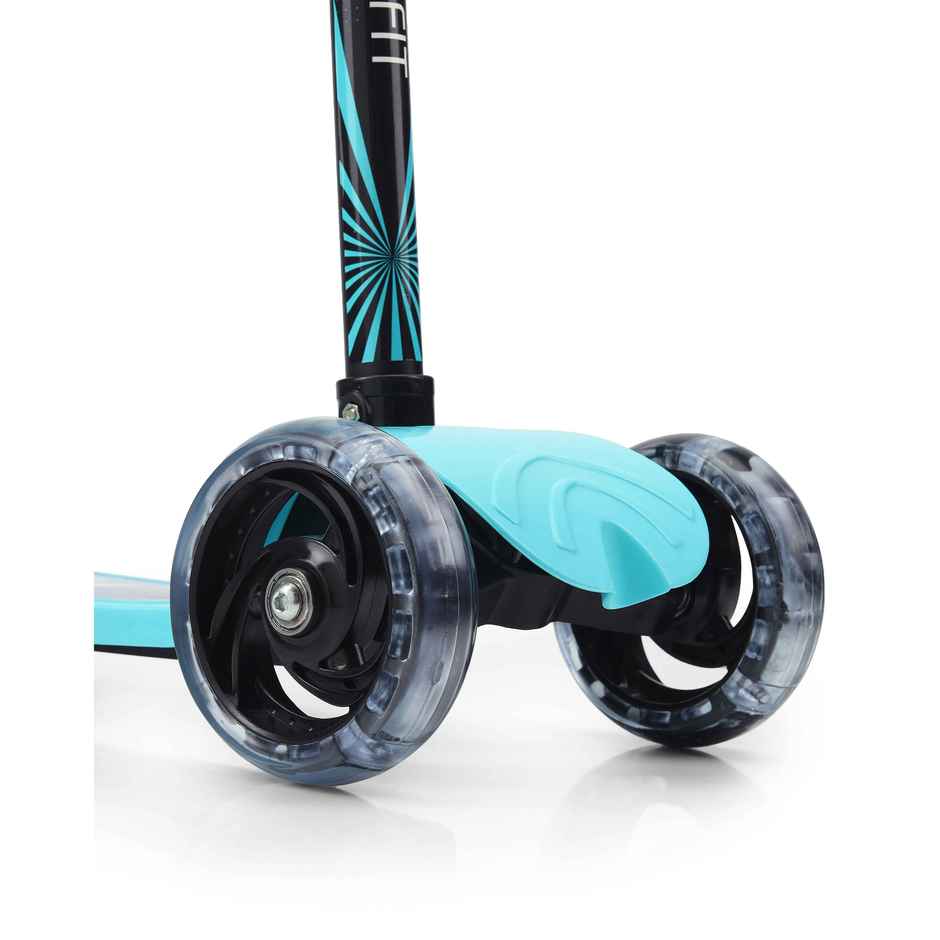 Boldfit Kids 3 Wheel Scooter | LED Wheels Foldable Adjustable Height Max 50kg Zigfold | Blue