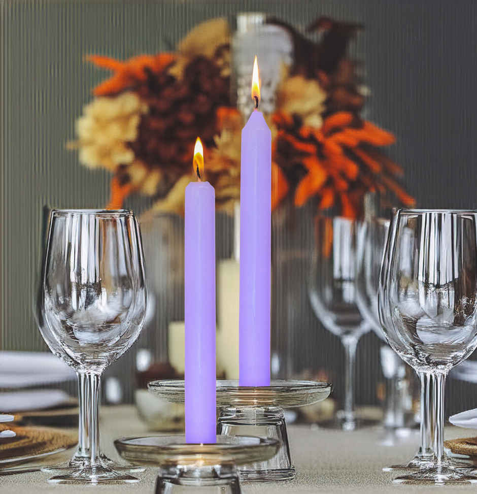 Pan Aromas Dinner Candle | 2 x 20 cm | Purple