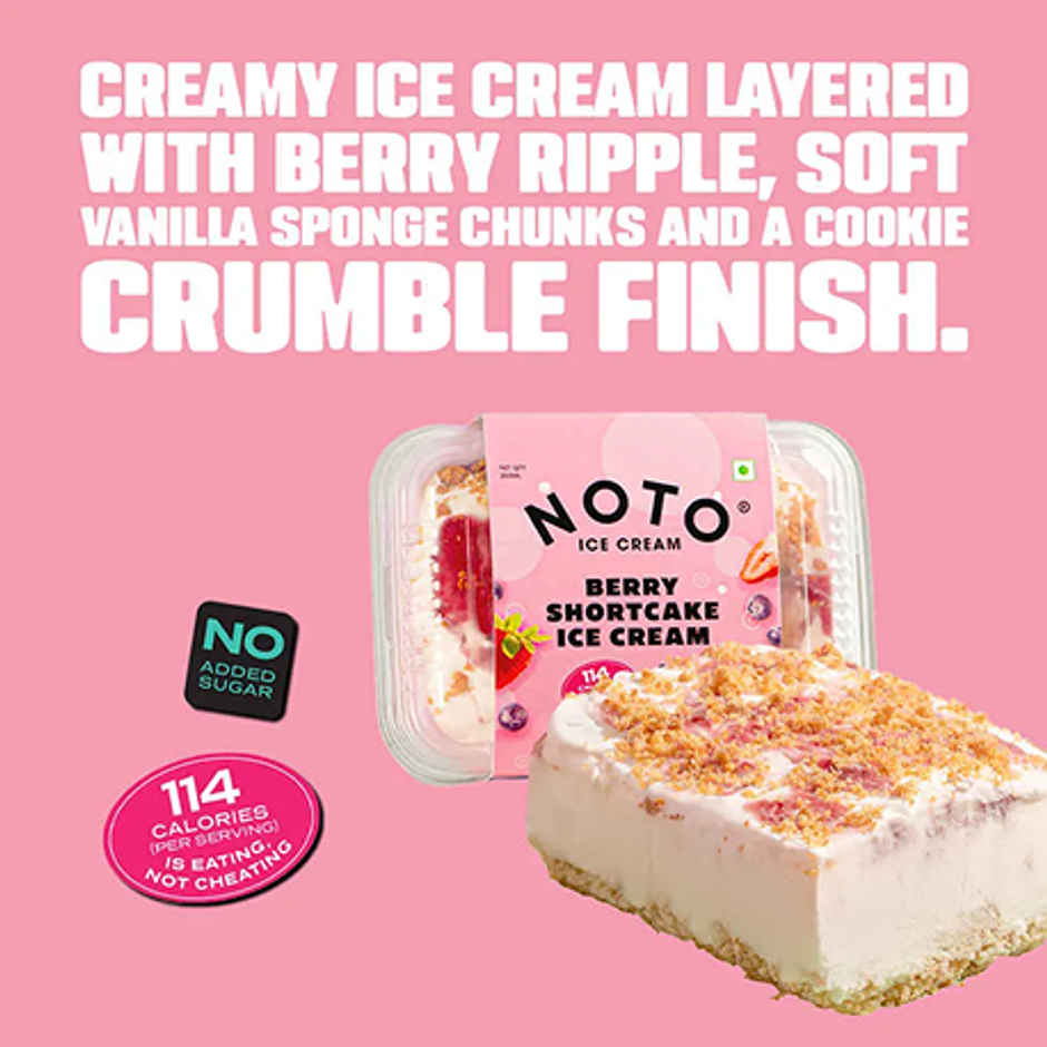 NOTO Berry Shortcake Sugar-Free Guilt Free Ice Cream Tub