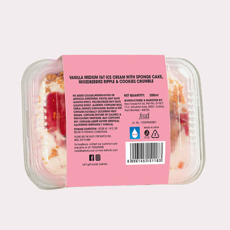 NOTO Berry Shortcake Sugar-Free Guilt Free Ice Cream Tub