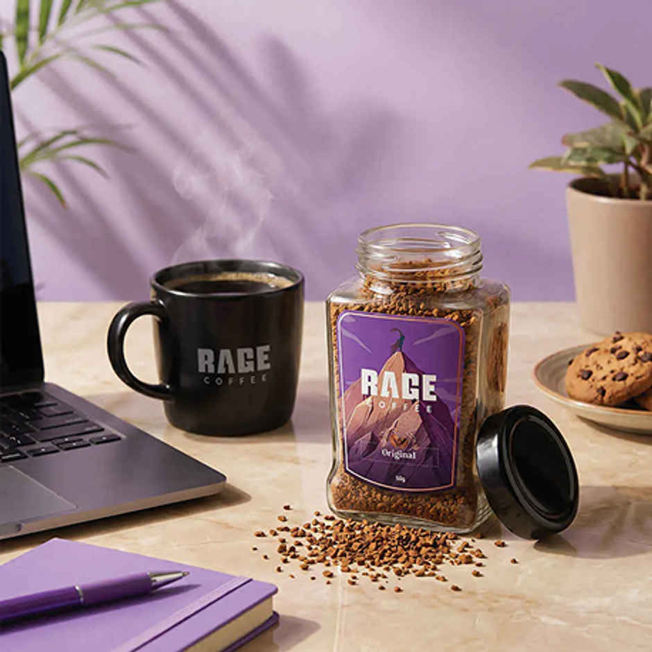 Rage Coffee Original Blend - Premium Arabica Classic Medium Roast Organic Instant Coffee
