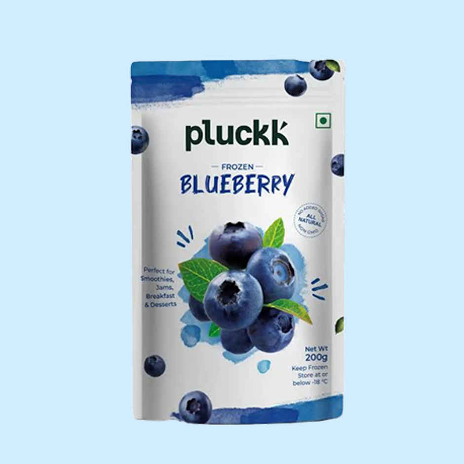 Pluckk Fresh Frozen Blueberry Imported Natural Non Gmo Antioxidant Rich Superfood Snack