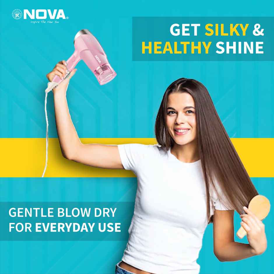 Nova NHP 8202 Hair Dryer (1400 W, Pink)