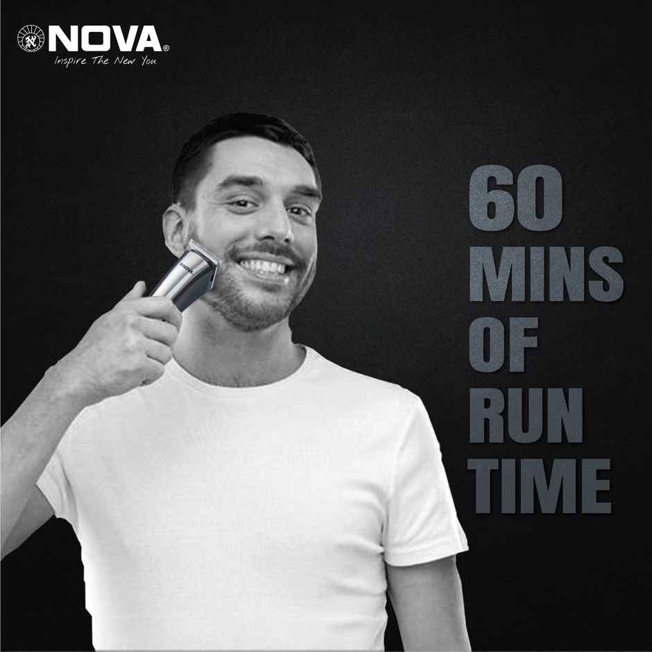 Nova Nht 1041 Usb Trimmer | 60 min Runtime | 5 Length Settings - Black and Silver