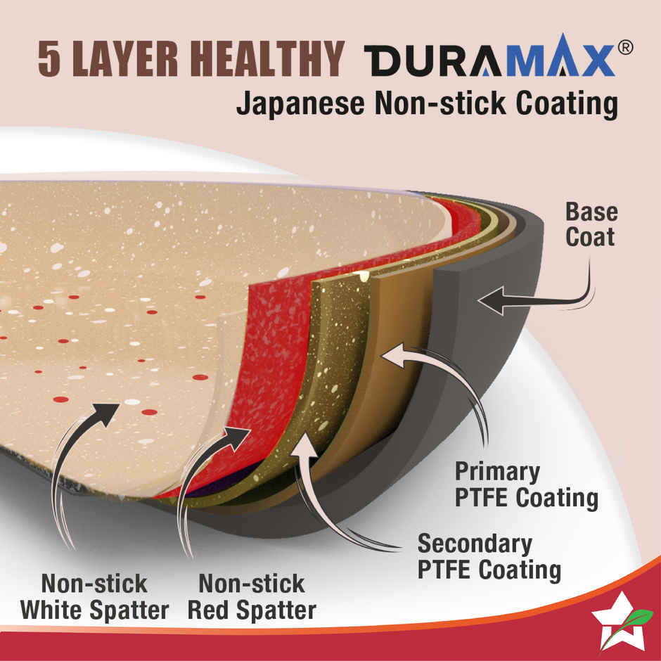 Wonderchef Duralife Die-Cast Non-Stick Kadhai With Lid Ivory 24 Cm