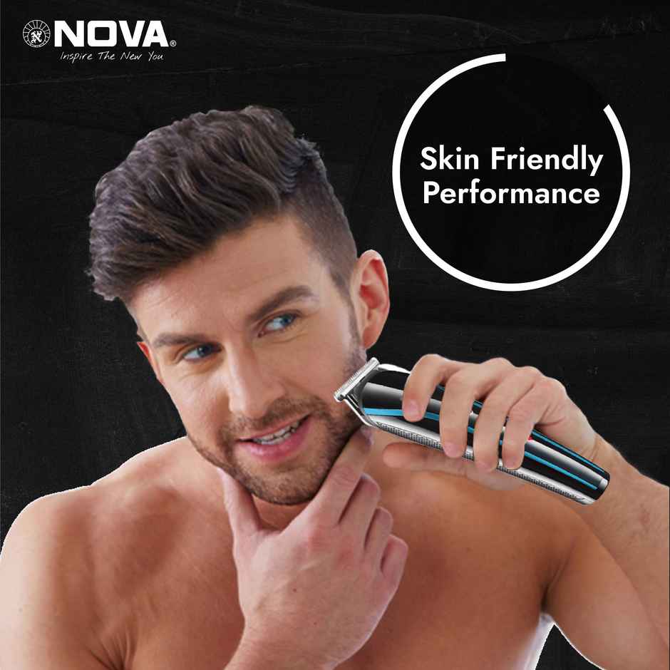 Nova Nht 1073-00 Usb Trimmer 60 Min Runtime 5 Length Settings (Black, Blue)
