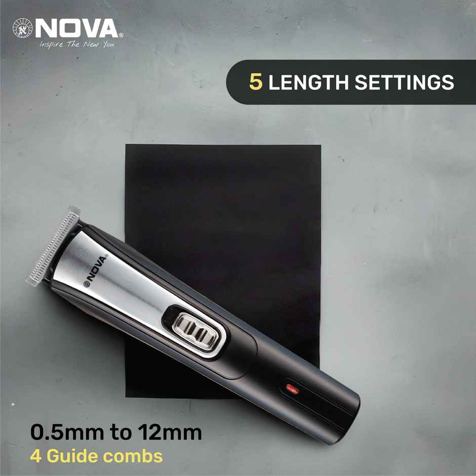 Nova Nht 1041 Usb Trimmer | 60 min Runtime | 5 Length Settings - Black and Silver