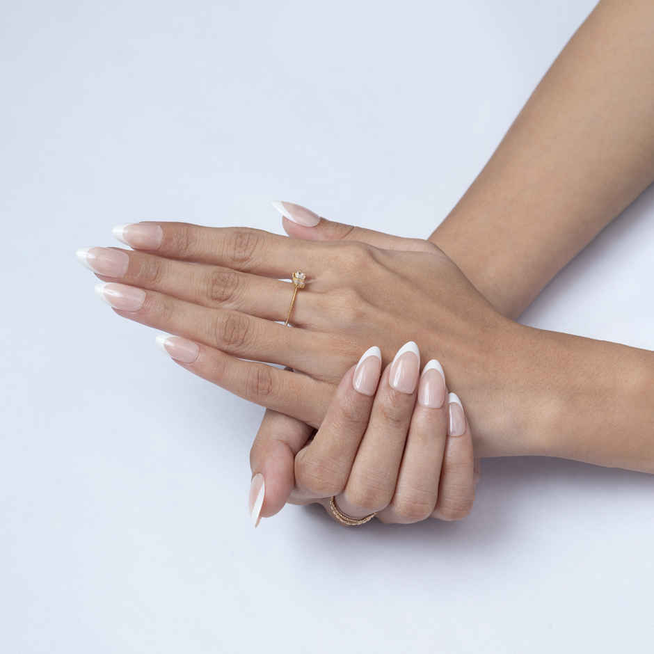 Pep Nails Buttercream Medium Almond French Tips Nude Reusable Press On Nails 30 Nail Tips