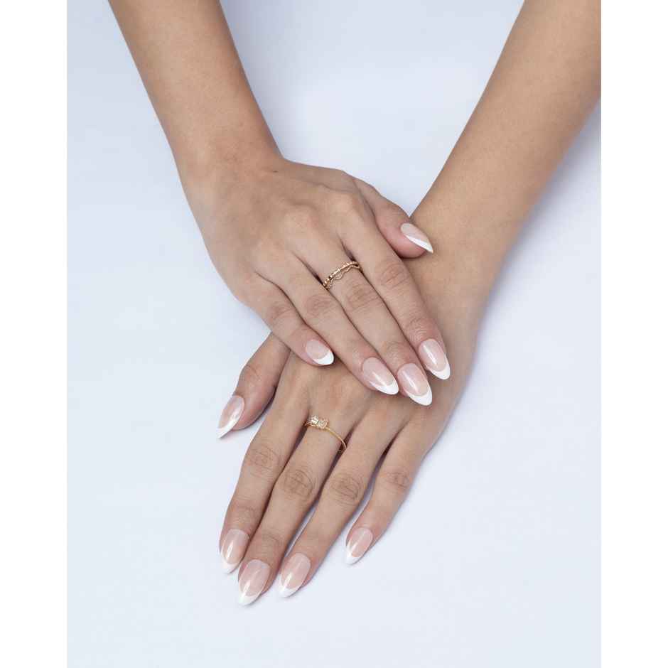 Pep Nails Buttercream Medium Almond French Tips Nude Reusable Press On Nails 30 Nail Tips