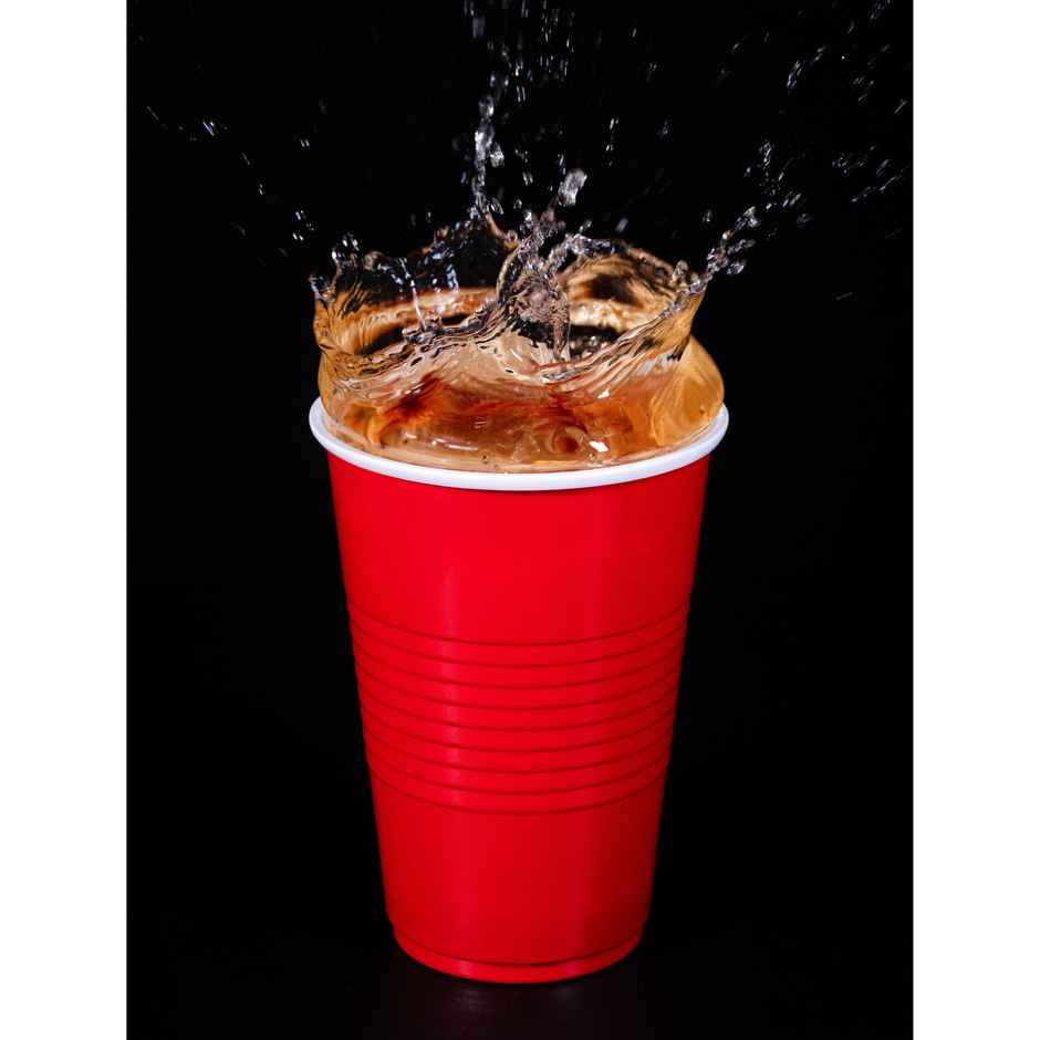 URGO 480 ml Premium Party Cups | Pack of 10 | Red Disposable Glass