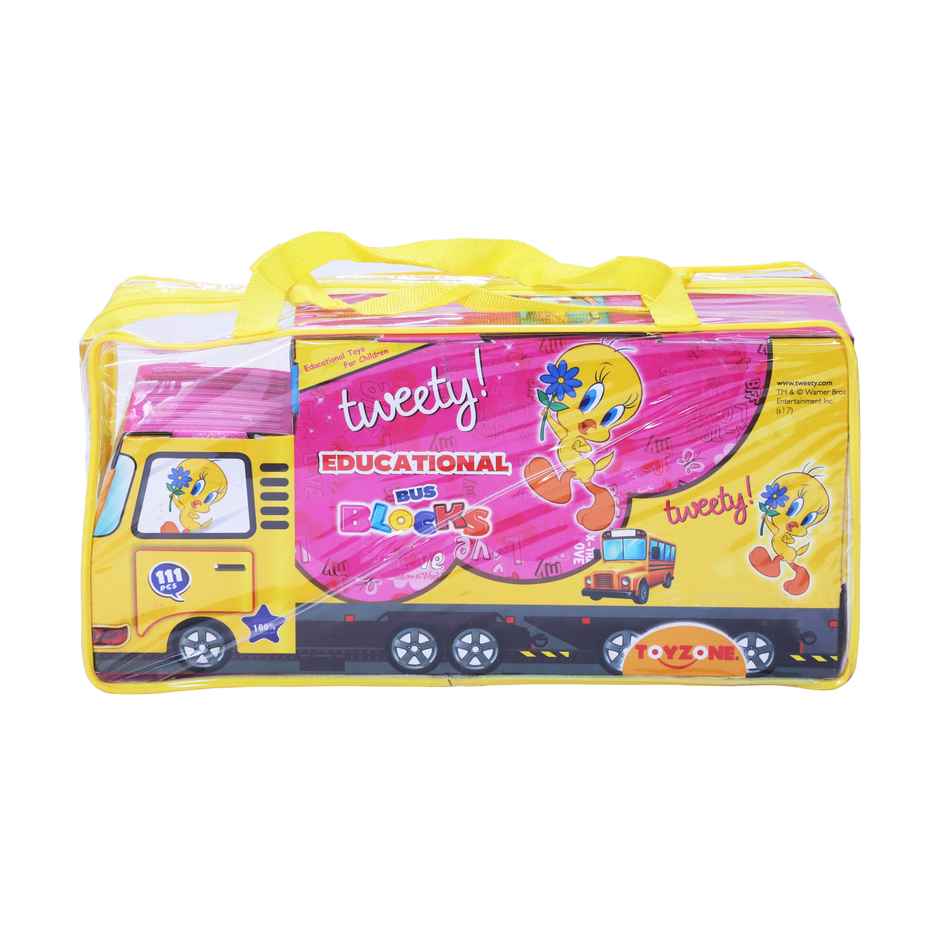 Toyzone Tweety Educational Bus Blocks | 111Pcs