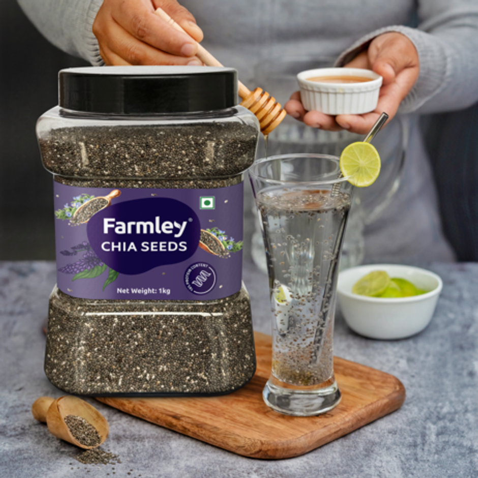 Farmley Premium Natural Chia Seeds Jar Rich In Protein & Fiber Combo