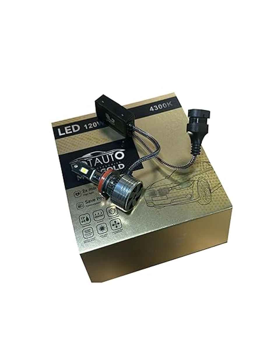 Potauto Maxi-Gold H7/H18 Headlight Led Bulb For Car | Bright Warm White | 12V 120W 4300K