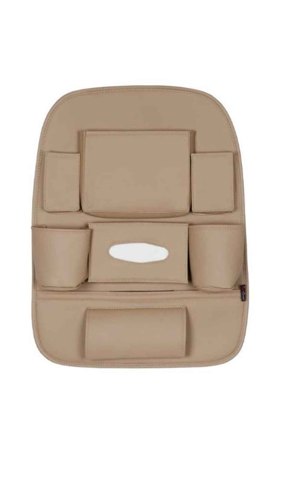 Autofurnish 3D Car Seat Back Multi Pocket Storage Bag Organizer Holder | Beige