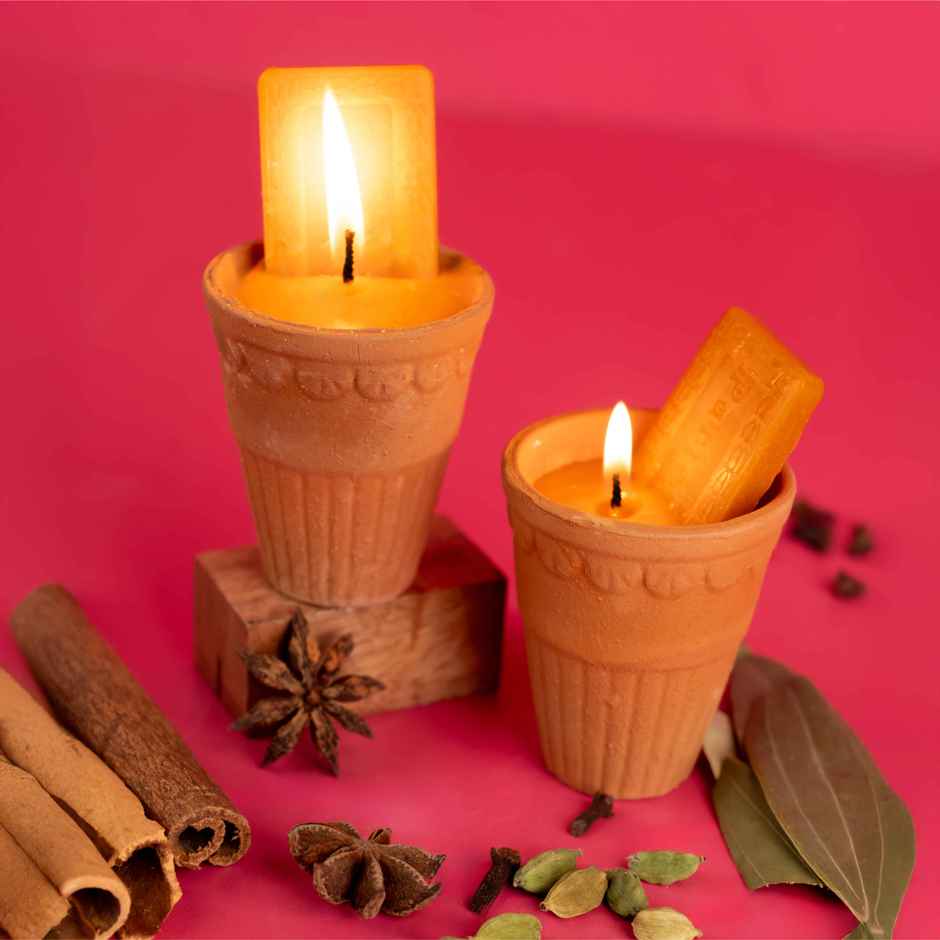 Soulflower Maa ki Chai Glass Scented Candle | Limited Edition