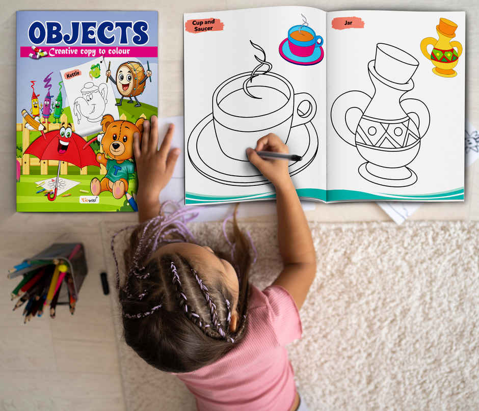 Objects-Creative Copy To Colour | Children'S Copy Colouring Book | Toddlers Colouring Book