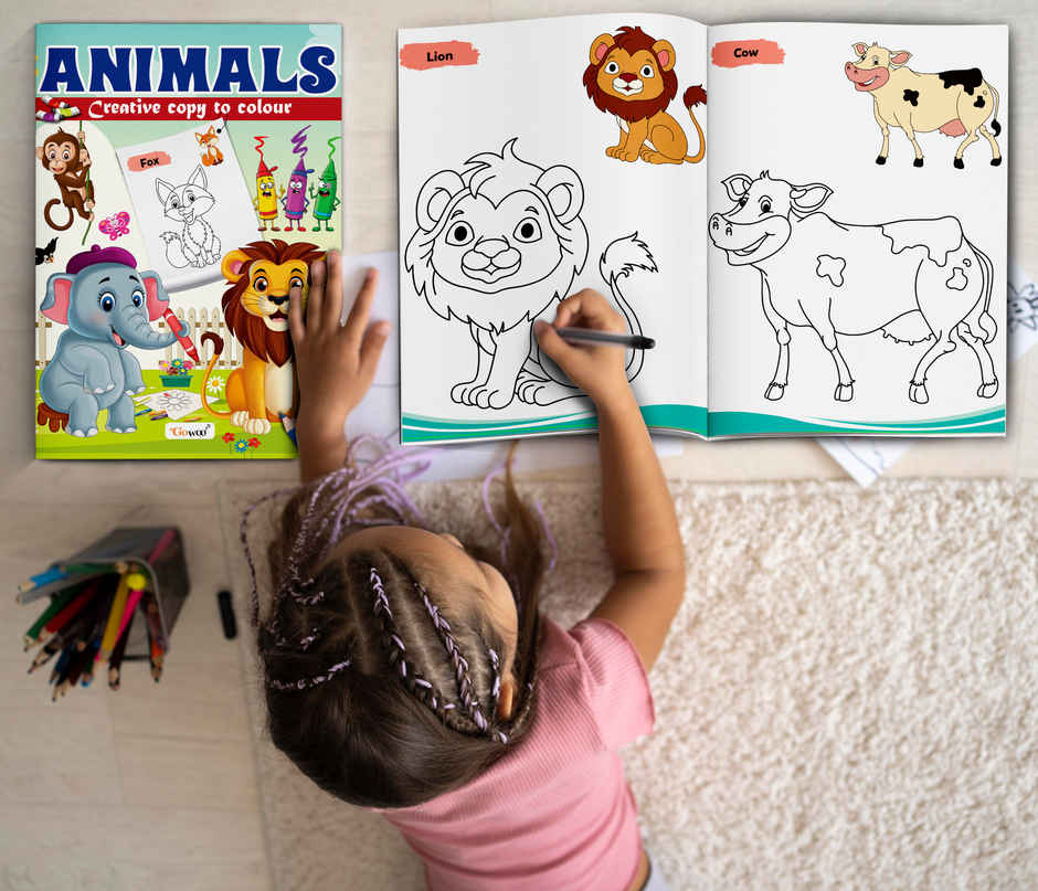 Animals-Creative Copy To Colour | Kids Copy Colouring Book | Fun Educational Coloring Book