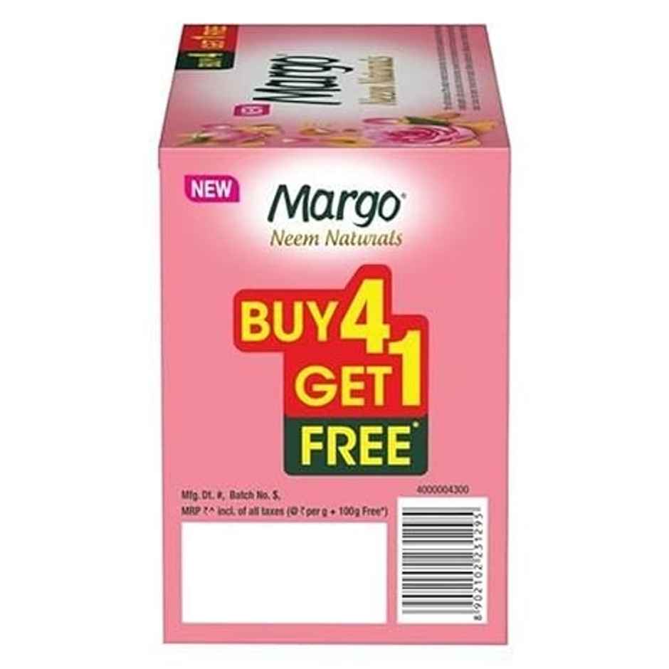 Margo Neem Naturals Almond Oil & Rose (4+1Free)