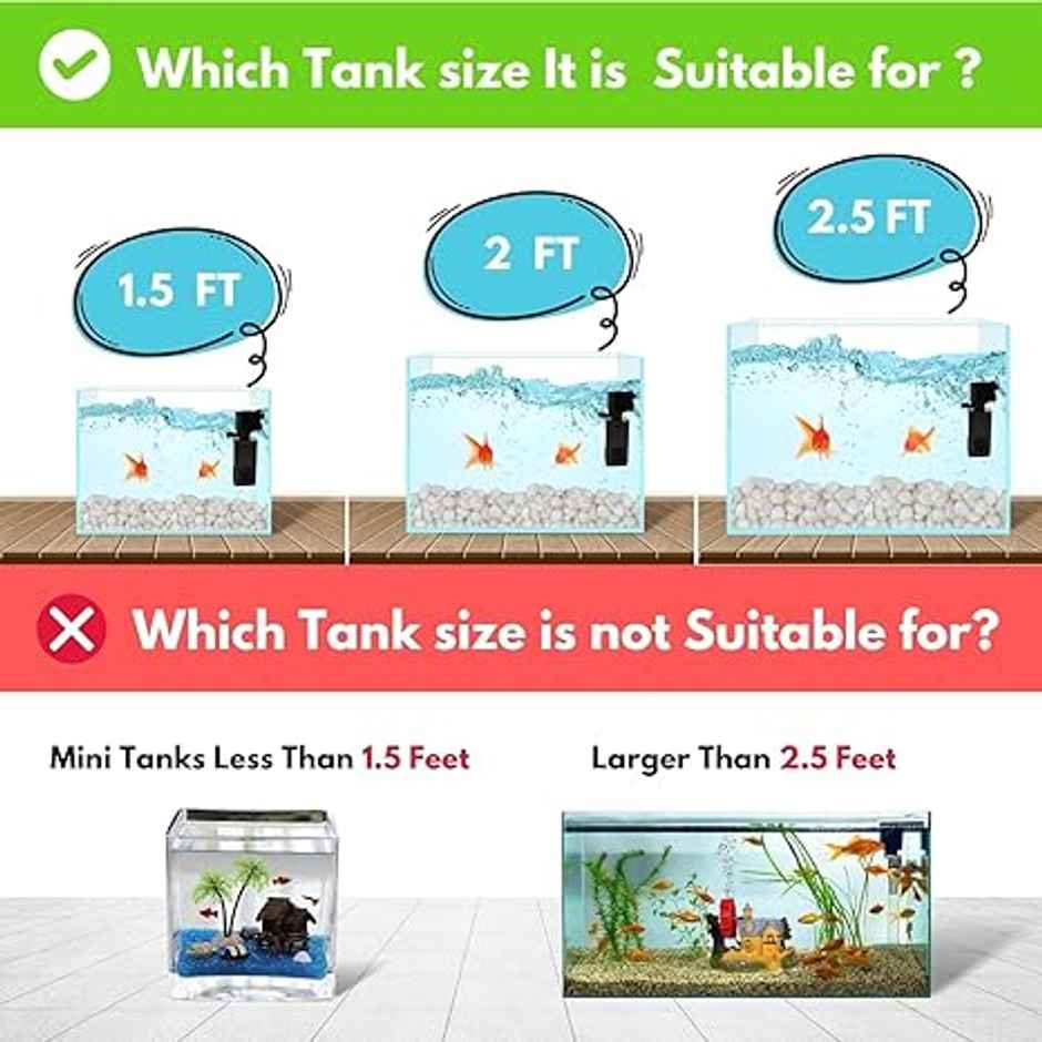 Petcrux Venus Aquarium Filter, 3 In 1 High Power 15 Watt Oxygen Filter For Fish Tank