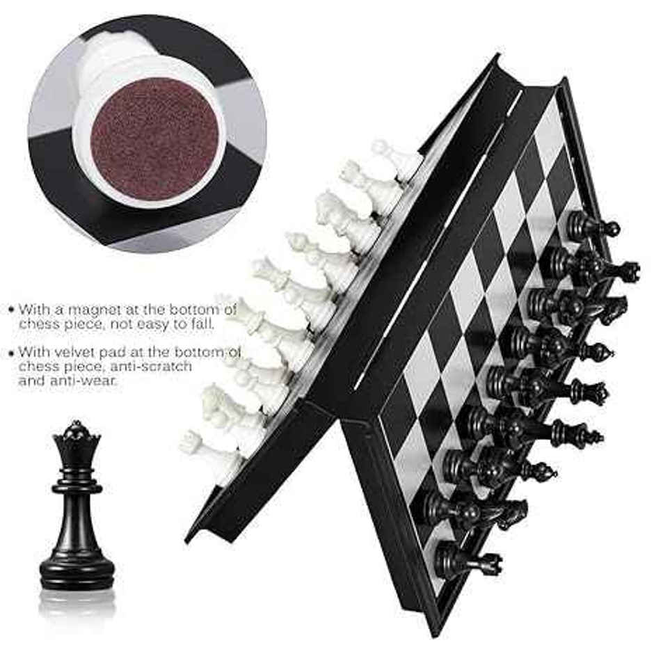 Kidara Magnetic Chess Board Set - Folding Educational Toy for Kids, Adult, 2 Players, Travel Friendly