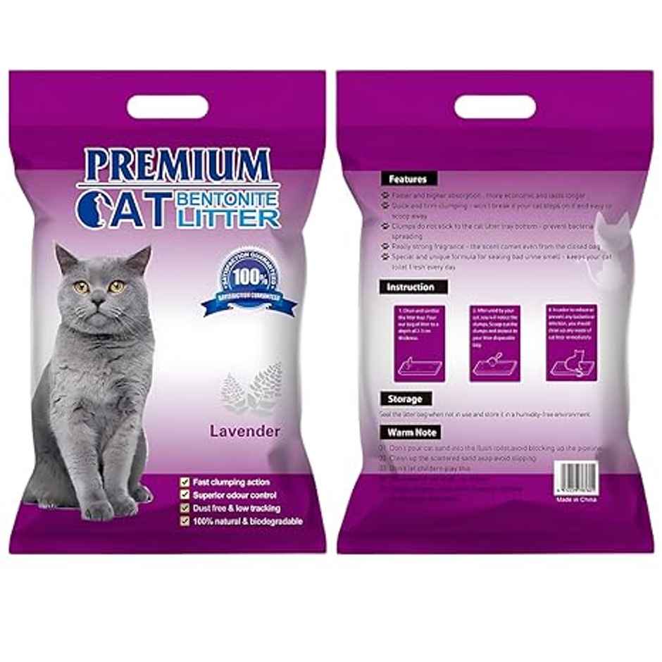 Pets Empire Natural Scoopable Bentonite Ball Cat Litter, Lavender Scent