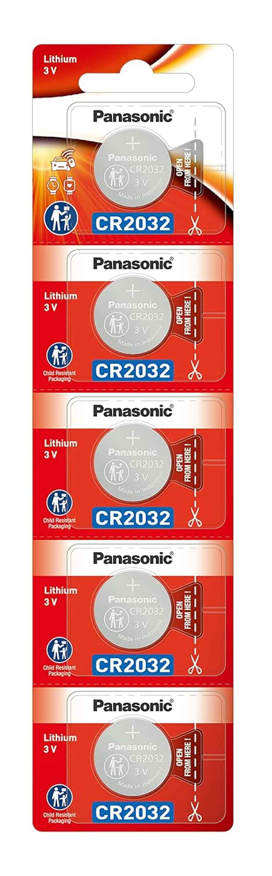 Panasonic Lithium Battery -Cr-2032 | Pack of 5