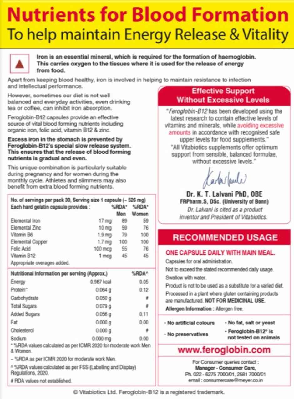 Feroglobin B12 Gluten Free Capsule