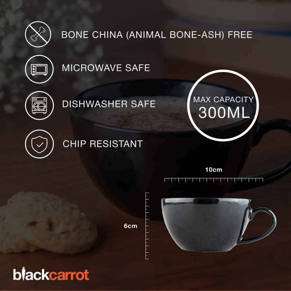 BlackCarrot Coffee Mug Set | Animal Bone Ash Free Porcelain | White and Black