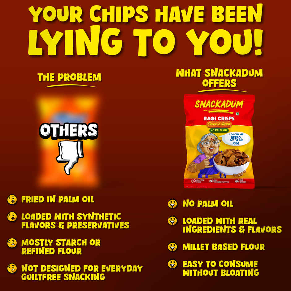 Snackadum Ragi Crisps - Zesty Cheese