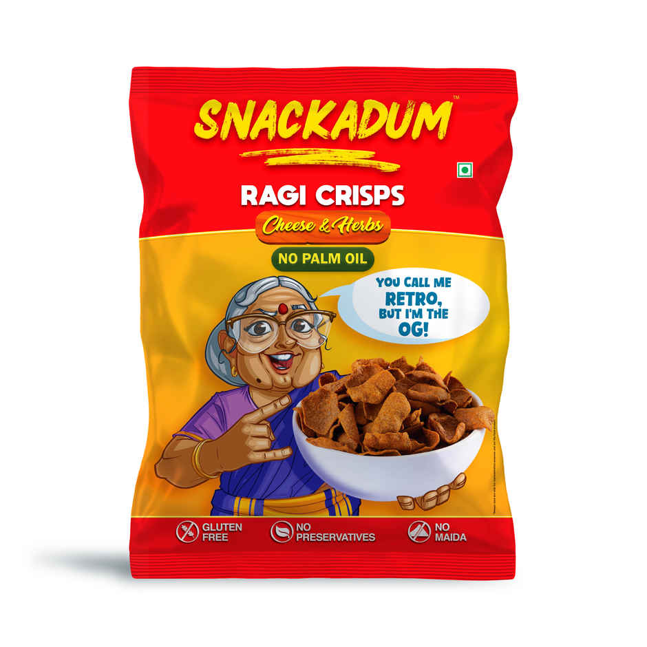 Snackadum Ragi - Zesty Cheese - Ready to Eat - Chips