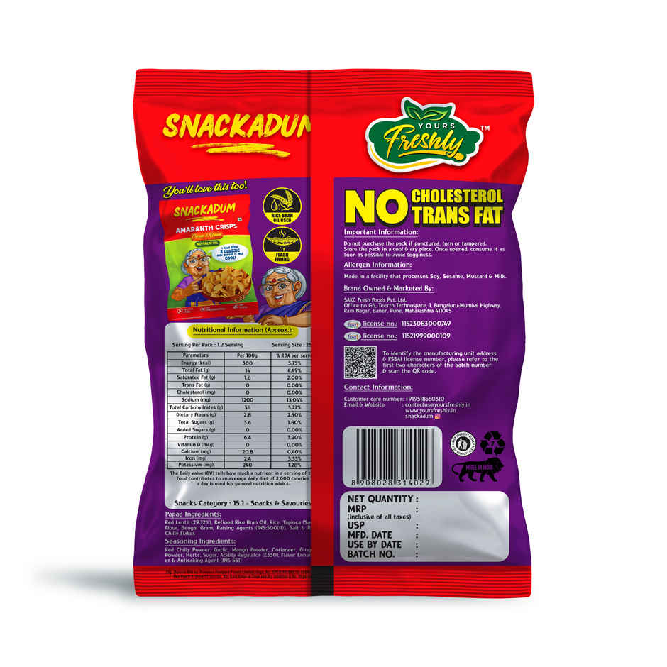 Snackadum Mixed Lentil Crisps | Desi Tadka