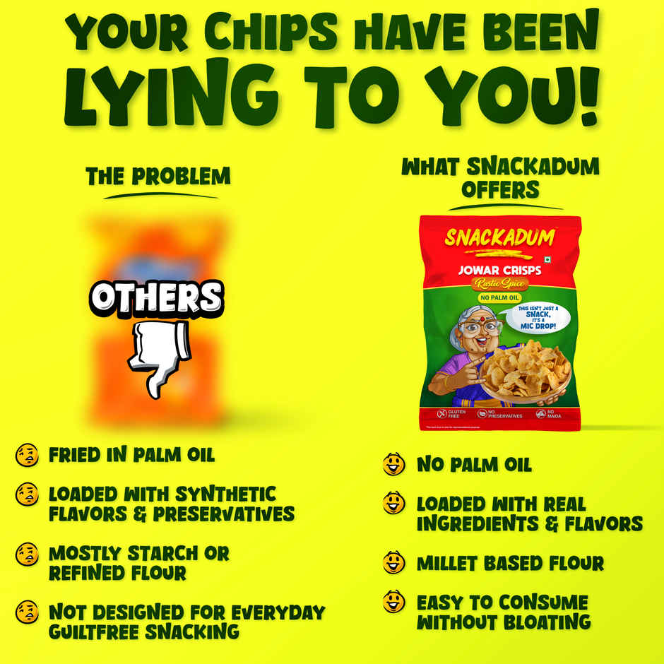 Snackadum Jowar Crisps | Rustic Spice