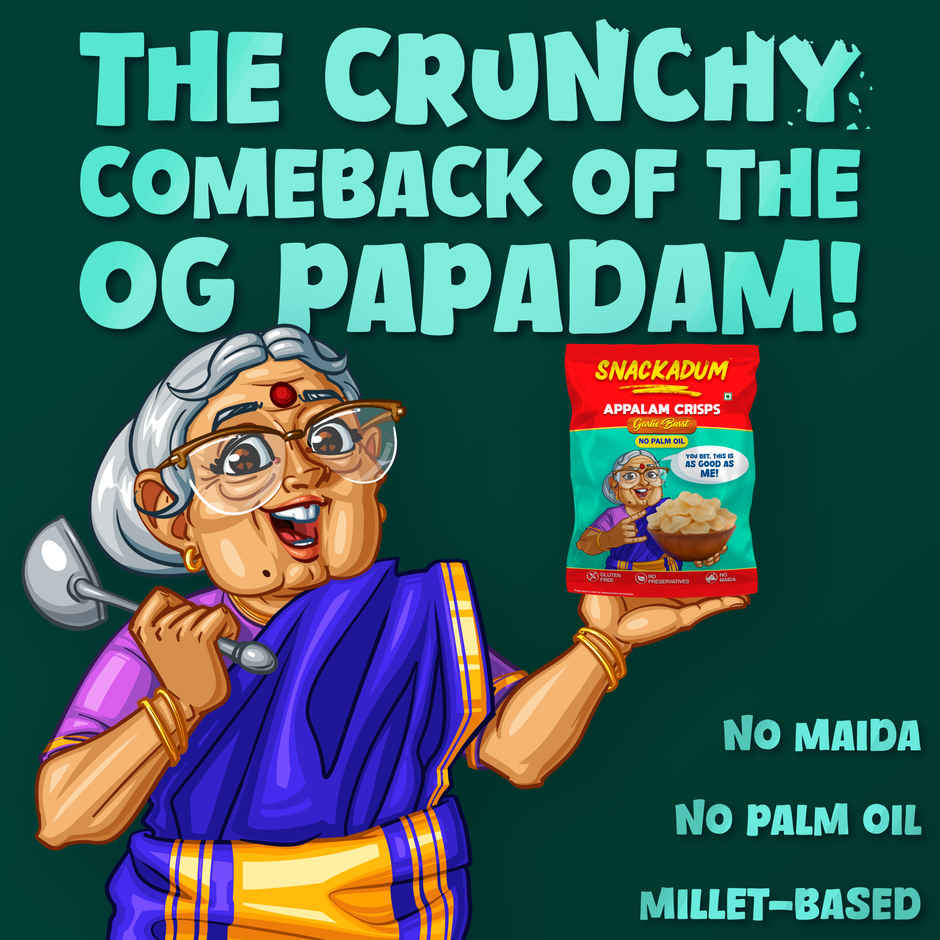 Snackadum Appalam Crisps | Garlic Burst