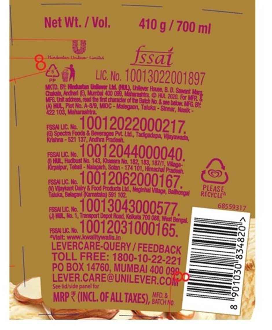 Kwality Wall's Desi Twist Creamy Kulfi Ice Cream Tub