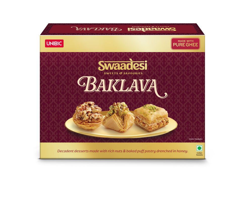 Pure Ghee Assorted Baklava Box By UNIBIC Swaadesi