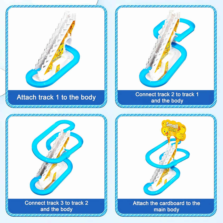 Chigy Wooh Duck Slide Toy Set for Kids | Stair-Climbing Ducklings Race Track