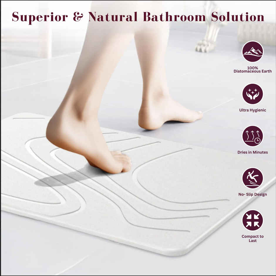 The Artment Non-Slip Super Absorbent Diatomaceous Earth Stone Bath Mat For Home Decor