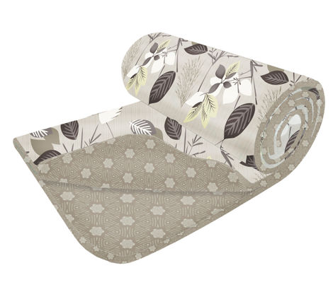 BAY6 Microfibre Leaf Print Single Bed Dohar - Beige & Brown | 150 x 220 cm