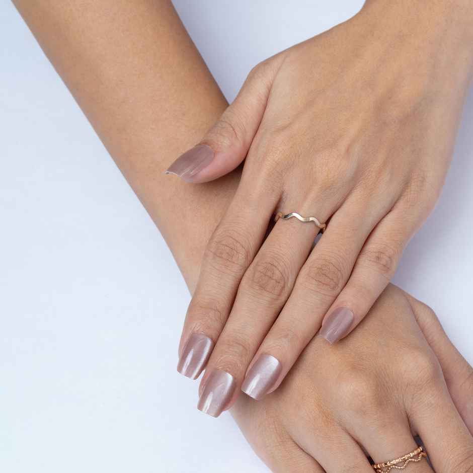 Pep Nails Bruna Medium Coffin Brown Cat Eye Reusable Press On Nails | 30 Nail Tips